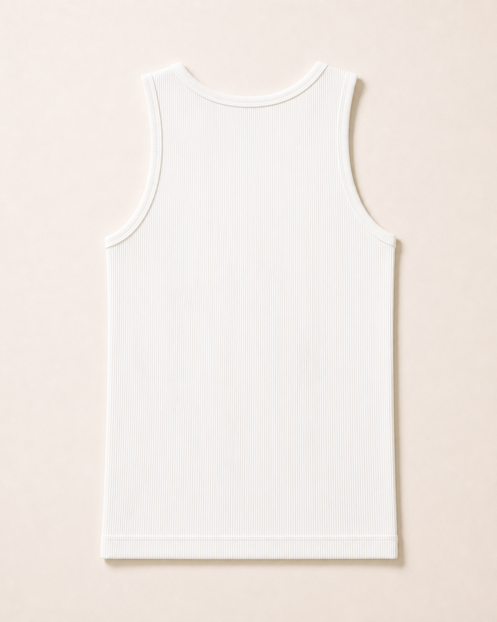 FORME LAB label detail on TT001 white fine rib fabric