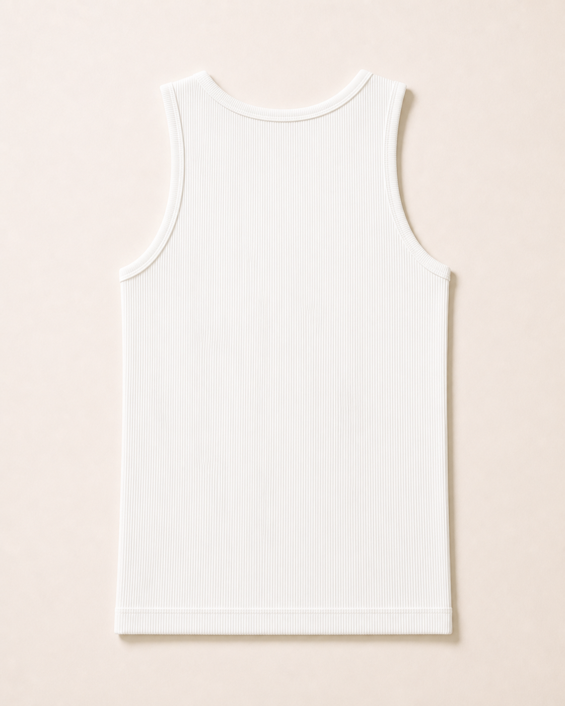 FORME LAB label detail on TT001 white fine rib fabric